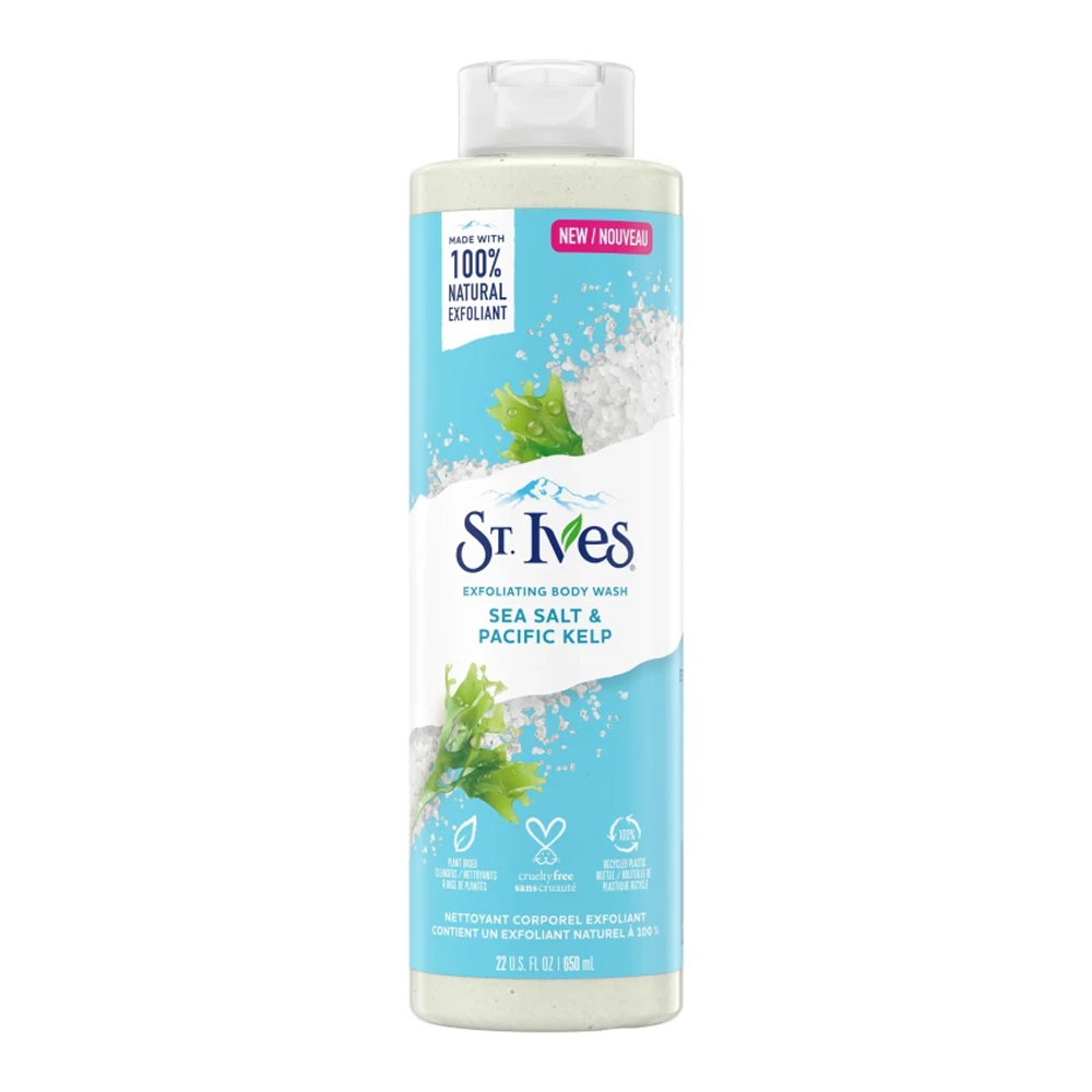 St.Ives Exfoliating Sea Salt & Pacific Kelp Body Wash 650ml شامپو بدن جلبک و نمک دریایی سنت ایوز حاوی لایه بردار طبیعی حجم 650 میل - Image 1